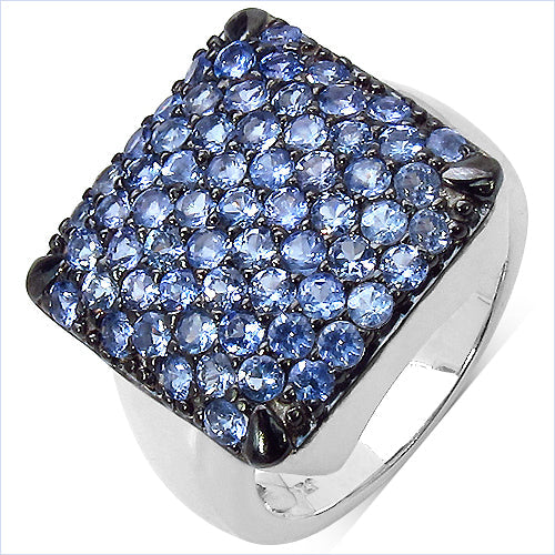 2.21 Carat Genuine Tanzanite .925 Sterling Silver Ring by Bids.com