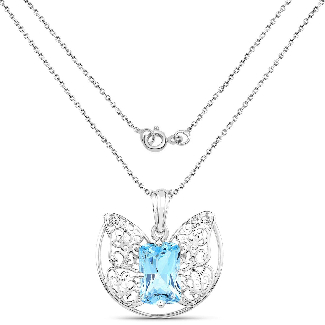 11.10 Carat Genuine Swiss Blue Topaz .925 Sterling Silver Pendant by Bids.com