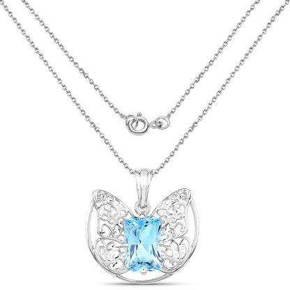 11.10 Carat Genuine Swiss Blue Topaz .925 Sterling Silver Pendant by Bids.com