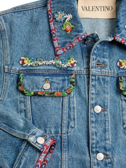 Valentino Garavani Men Embroidered Denim Jacket by Luosophy