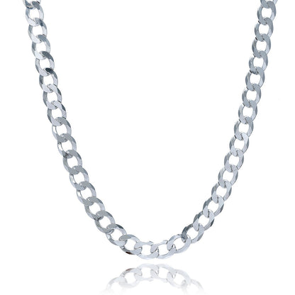 Rhodium Plated 7.9mm Sterling Silver Curb Style Chain by Bids.com