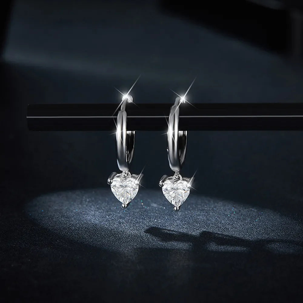 1 Carat Sparkala™ 925 Sterling Silver Heart Earrings by Sparkala