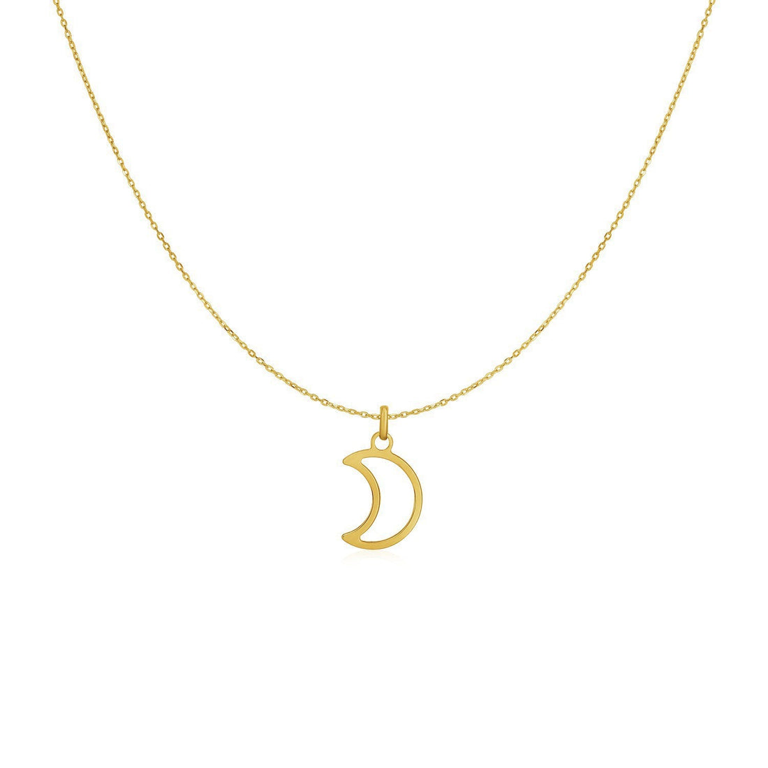 14k Yellow Gold Necklace with Moon by Bids.com