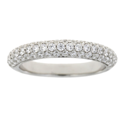 Cubic Zirconium Wedding Band Ring Sterling Silver by Bids.com