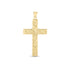 14k Yellow Gold High Polish Textured Cross Pendant by Bids.com