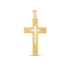 14k Two Tone Gold High Polish Diamond Cut Cross Pendant  DestGlow