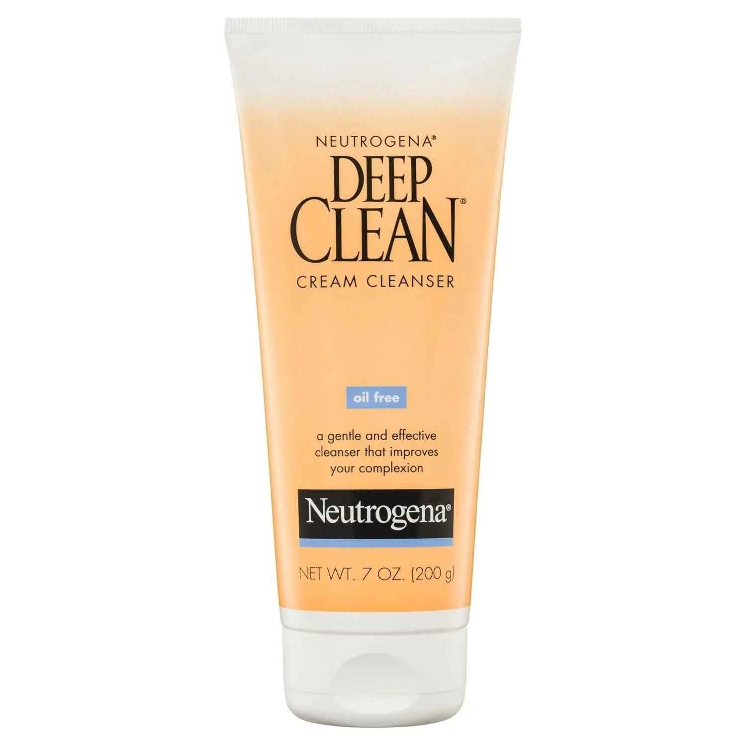 Neutrogena Deep Clean Daily Facial Cream Cleanser With Beta Hydroxy Acid To Remove Dirt, Oil &amp; Makeup, Alcohol-Free, Oil-Free &amp; Non-Comedogenic, 7 Fl. Oz