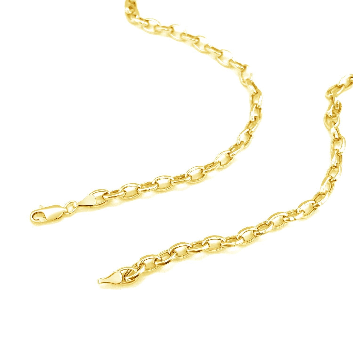 4.6mm 14k Yellow Gold Oval Rolo Chain by Bids.com