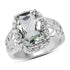 3.94 Carat Genuine Green Amethyst and White Topaz .925 Sterling Silver Ring by Bids.com