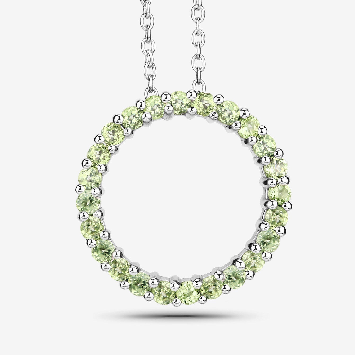0.84 Carat Genuine Peridot .925 Sterling Silver Pendant  DestGlow