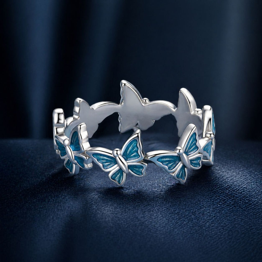 925 Sterling Silver Enamel Ring Size 6 for Women  DestGlow