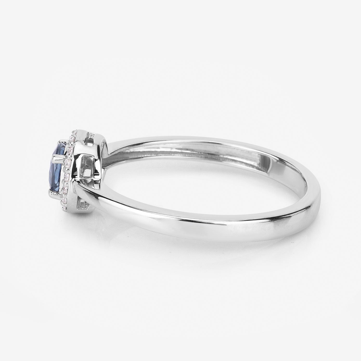 0.52 Carat Genuine Blue Sapphire and White Diamond 14K White Gold Ring by Bids.com