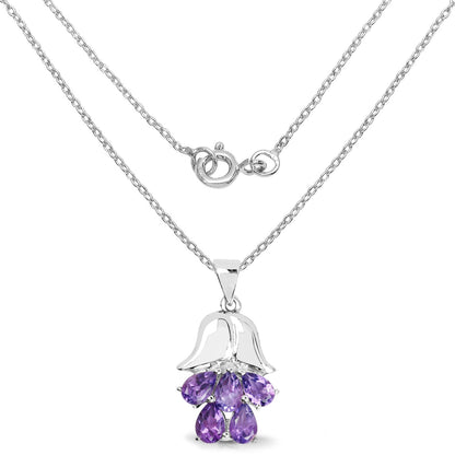 1.85 Carat Genuine Amethyst .925 Sterling Silver Pendant  DestGlow
