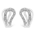 .925 Sterling Silver Pave-Set Diamond Accent Horseshoe Hoop Earring (I-J Color, I1-I2 Clarity) by Bids.com