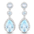 9.46 Carat Genuine Blue Topaz and White Topaz .925 Sterling Silver Earrings by Bids.com