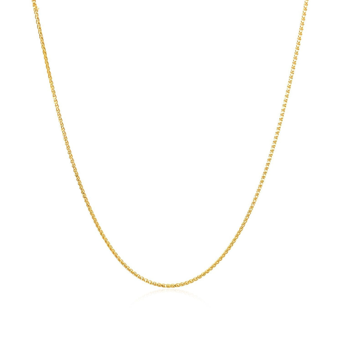 14k Yellow Gold Diamond Cut Round Wheat Chain 0.6mm by Bids.com