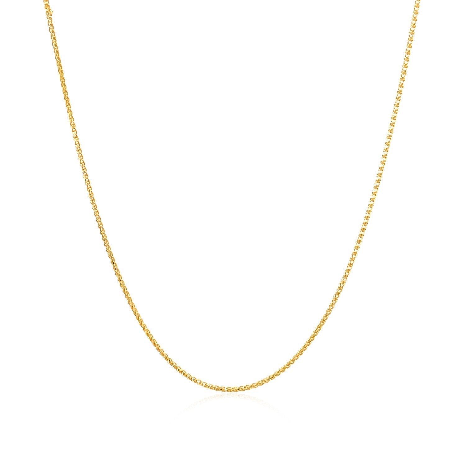 14k Yellow Gold Diamond Cut Round Wheat Chain 0.6mm by Bids.com