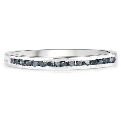 0.20 Carat Genuine Blue Diamond .925 Sterling Silver Ring by Bids.com
