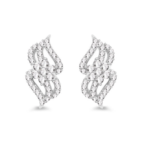 0.68 Carat Genuine White Diamond 14K White Gold Earrings (G-H Color, SI1-SI2 Clarity) by Bids.com