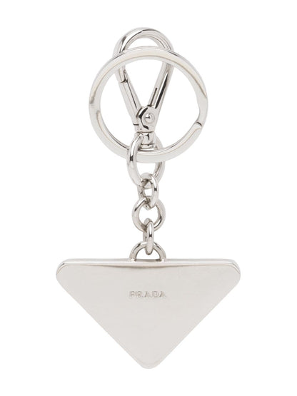 Prada Men Saffiano Leather And Metal Keychain by Luosophy