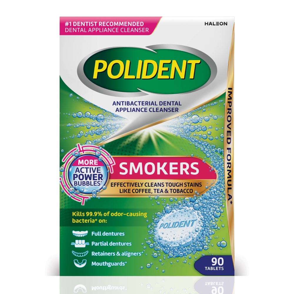 Polident Smokers Antibacterial Dental Appliance Cleanser Tablets by Pasteur Pharmacy
