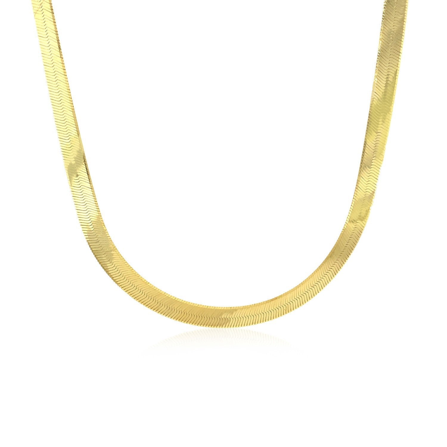 6.0mm 14k Yellow Gold Super Flex Herringbone Chain by Bids.com