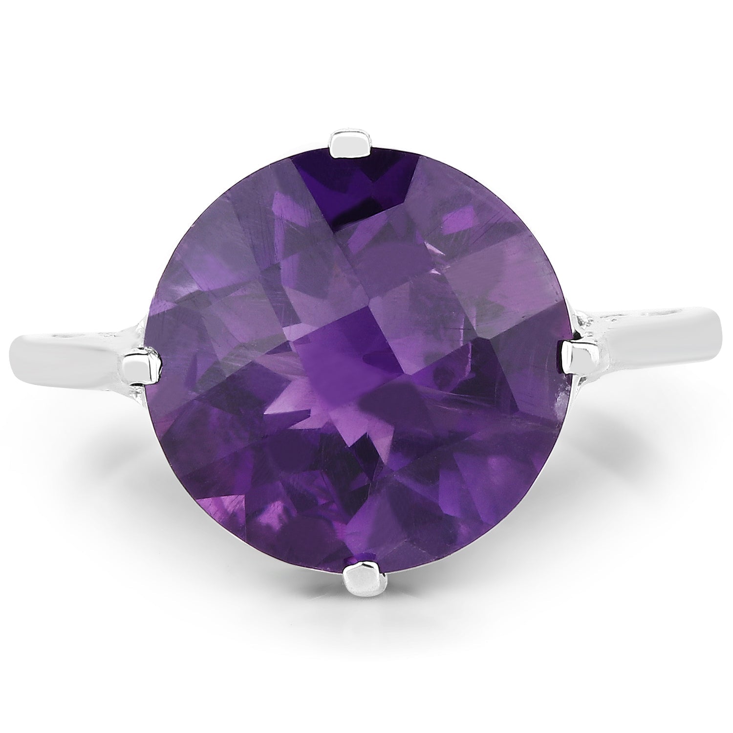 5.60 Carat Genuine Amethyst .925 Sterling Silver Ring  DestGlow