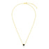 14k Yellow Gold 17 inch Necklace with Round Onyx  DestGlow