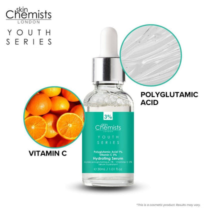 Hydrating Serum Polyglutamic Acid 1%, Vitamin C 3% 30ml by skinChemists US