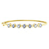 14K Yellow Gold Alternating Bezel Set 5MM Oval Shaped Tanzanite and 1/5 Cttw Diamond Bangle Bracelet (H-I Color, VS2-SI1 Clarity) - Fit&