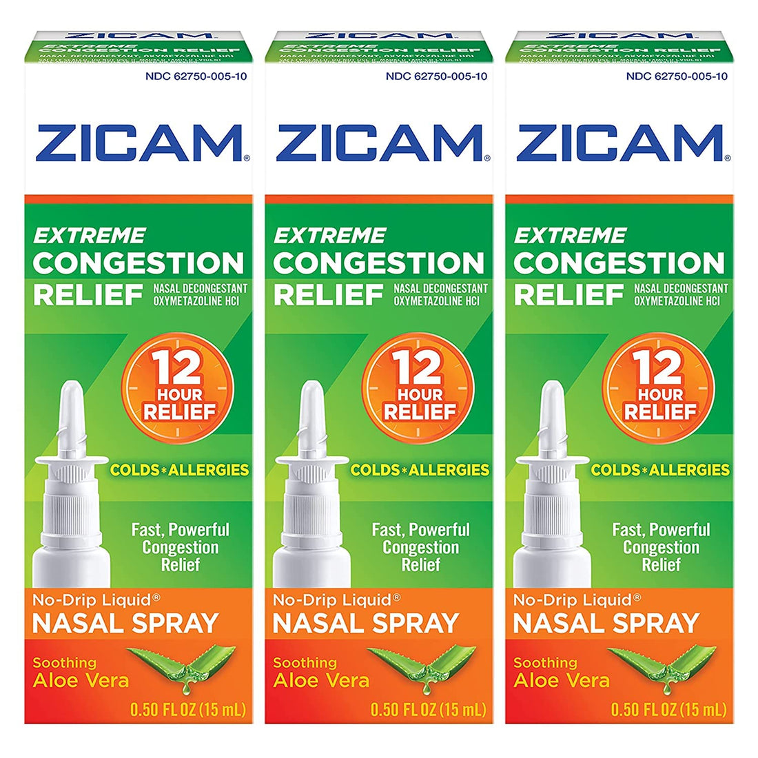 Zicam Extreme Congestion Relief, No Drip Liquid Nasal Spray, Soothing Aloe Vera, 0.5 Fl Oz (15 Ml) 