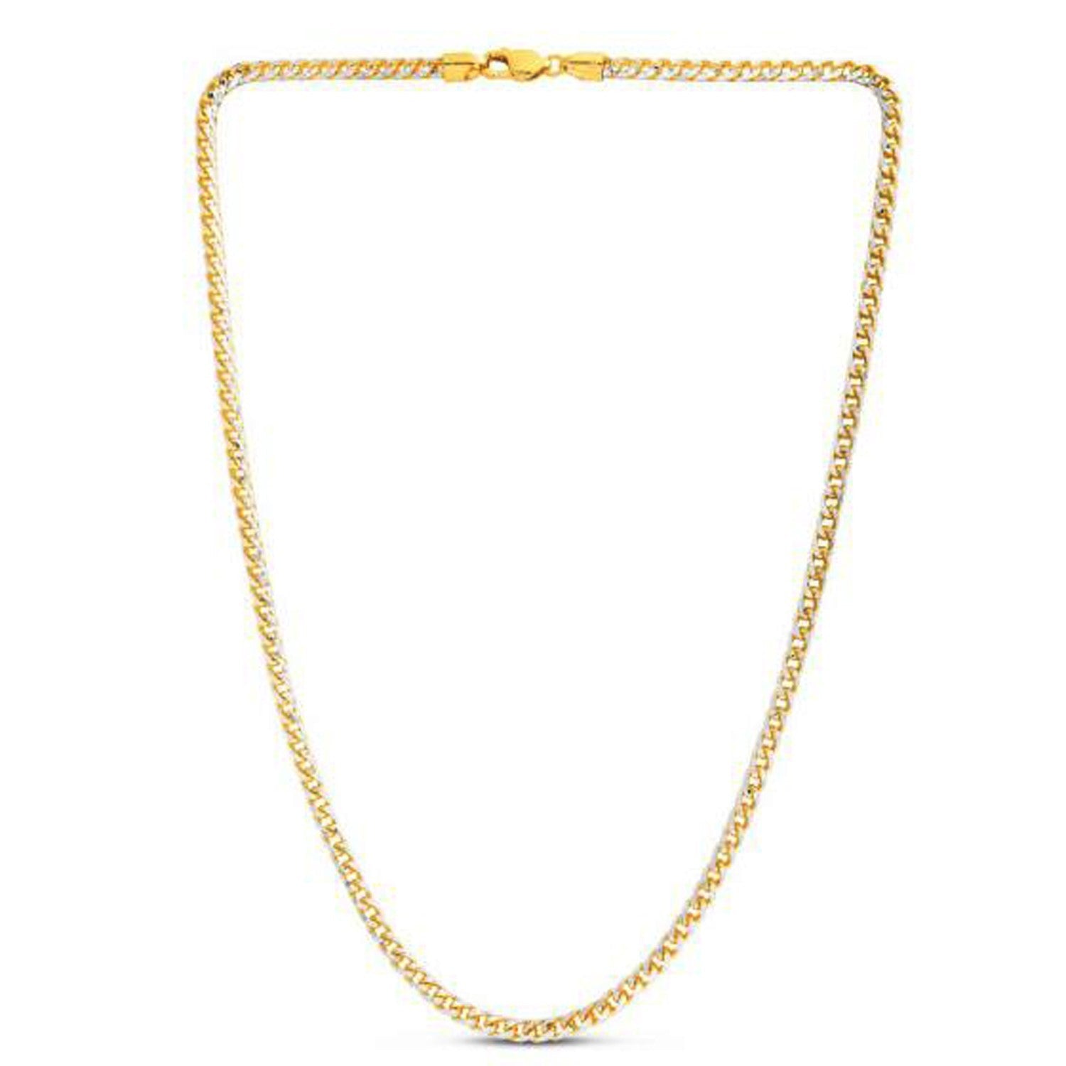 14k Yellow Gold Round Pave Franco Chain (4.00 mm) by Bids.com