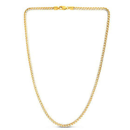 14k Yellow Gold Round Pave Franco Chain (4.00 mm) by Bids.com