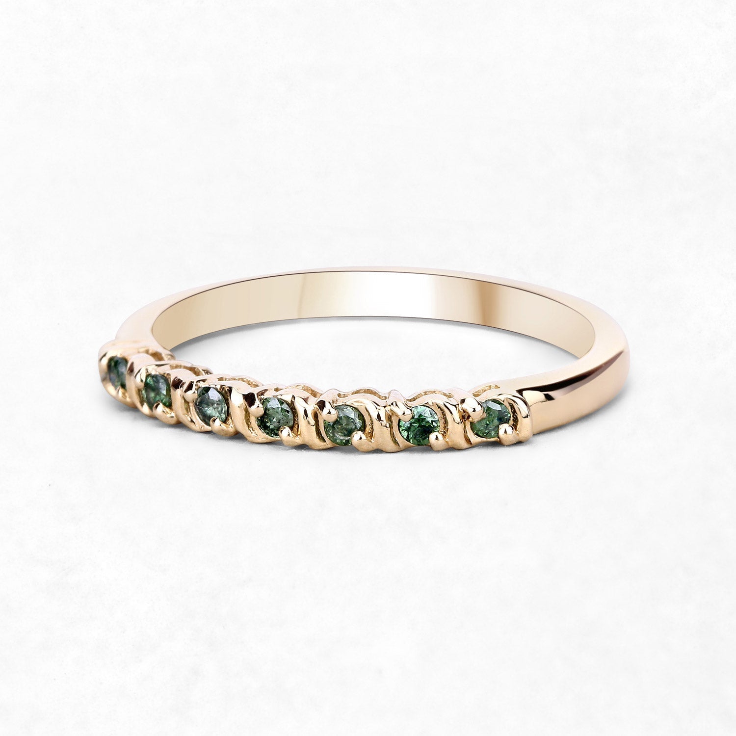 0.16 Carat Genuine Green Diamond 14K Yellow Gold Ring (I1-I2)  DestGlow