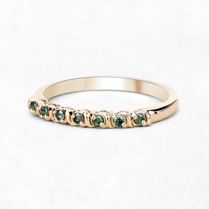 0.16 Carat Genuine Green Diamond 14K Yellow Gold Ring (I1-I2)  DestGlow