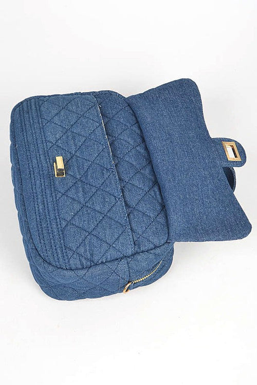 Quilted Denim Weekender Gym Bag - Large Travel Duffle Bag for Sports & Fitness