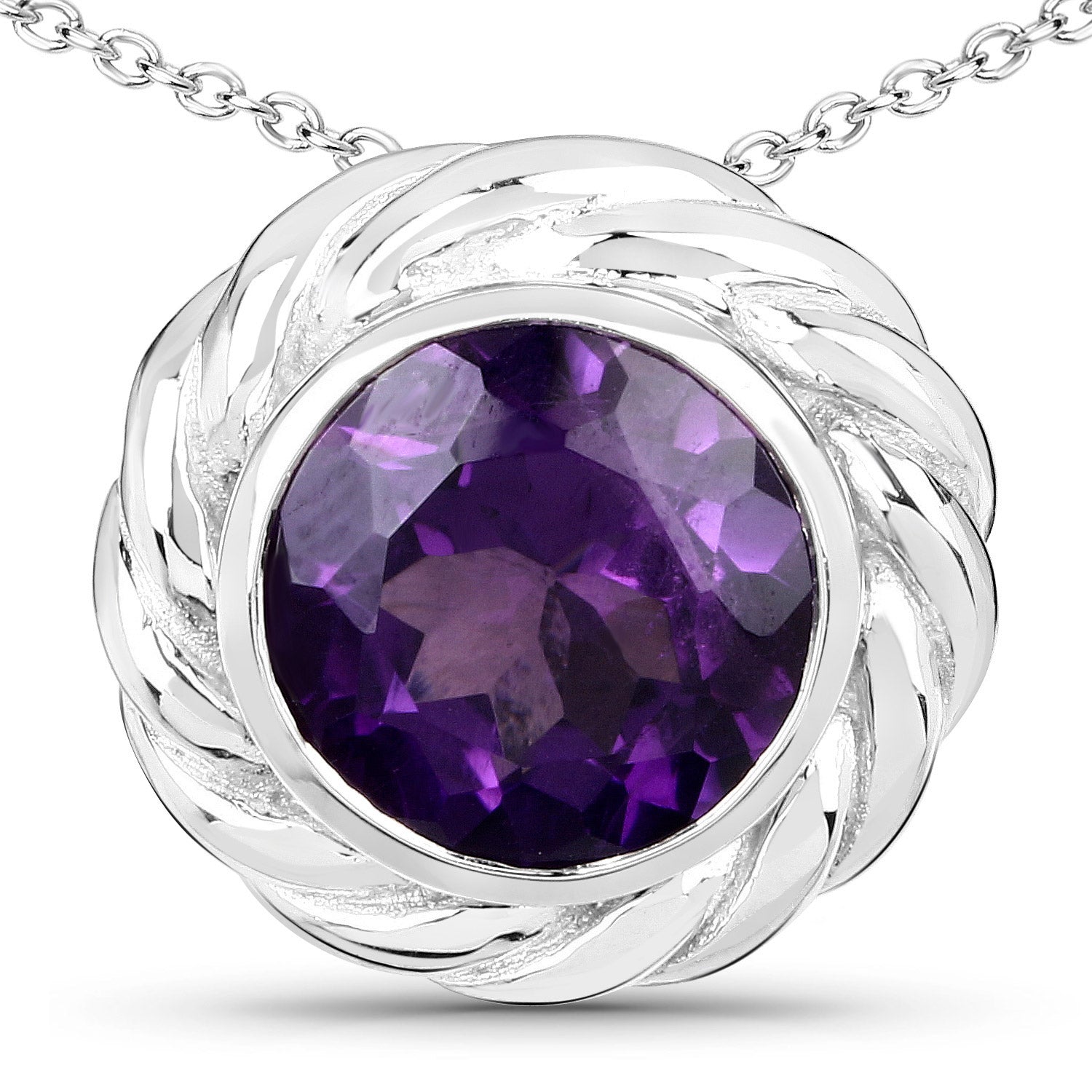 3.30 Carat Genuine Amethyst .925 Sterling Silver Pendant by Bids.com