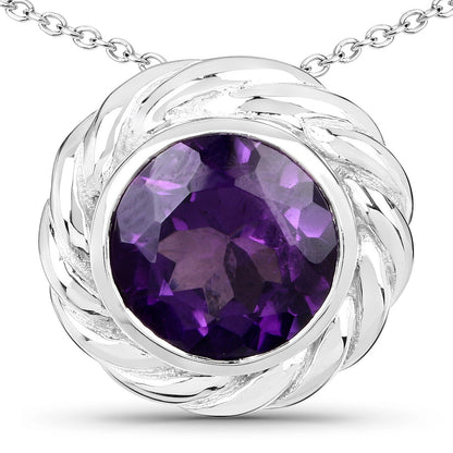 3.30 Carat Genuine Amethyst .925 Sterling Silver Pendant by Bids.com