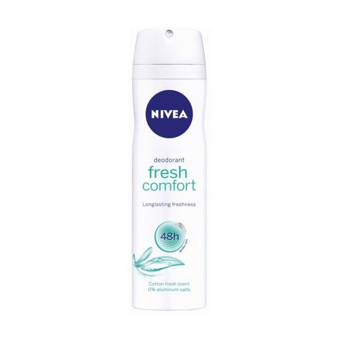 Nivea Fresh Comfort 150ml - 48h Deodorant For Women Aluminium Free, Deo Spray by Pasteur Pharmacy