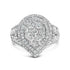 Sterling Silver 1 Cttw Diamond Pear-Shaped Triple Halo Cluster Ring by Bids.com