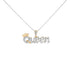 14K Yellow Gold Plated Sterling Silver 1/10 Cttw Diamond â€œQueenâ€ Nameplate Pendant Necklace by Bids.com
