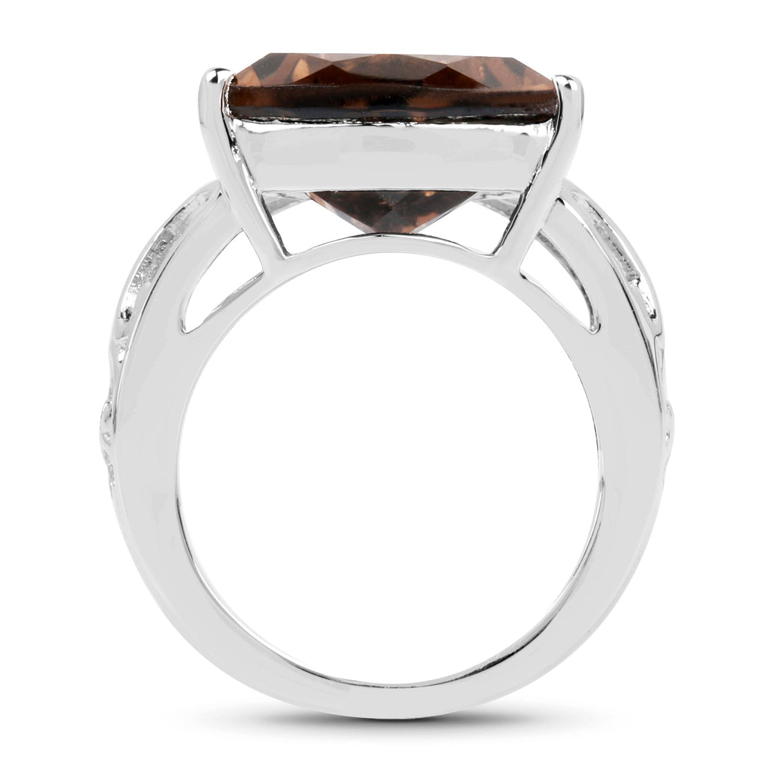 6.91 Carat Genuine Smoky Quartz .925 Sterling Silver Ring  DestGlow