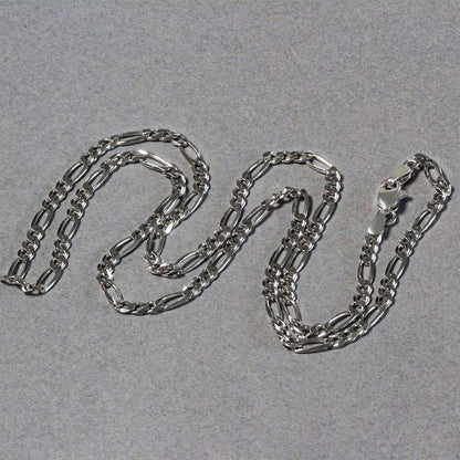 3.0mm 14k White Gold Solid Figaro Chain by Bids.com