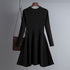 Dress Autumn Winter Women Knitted Long Sleeved Solid Color Slim Fit Bottoming Inner Wear A- line Dress by Ragazza