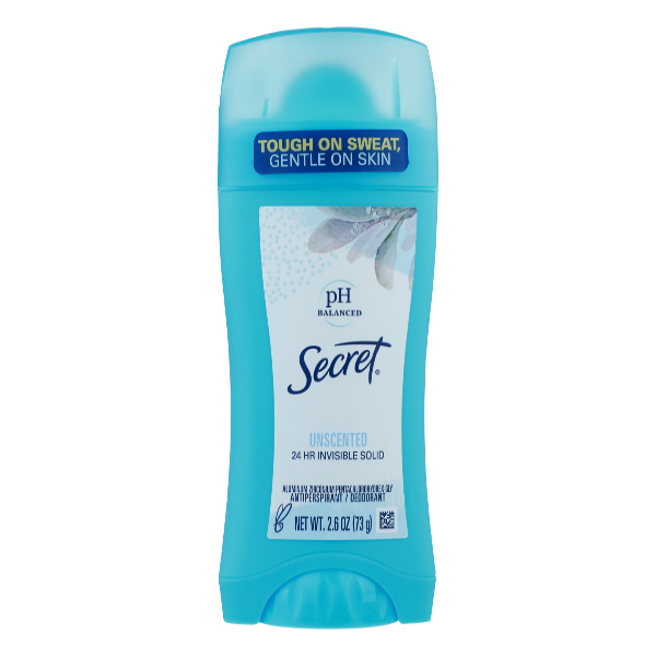 Secret pH Balanced Unscented Invisible Solid Antiperspirant &amp; Deodorant - 2.6oz by Pasteur Pharmacy