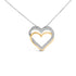 14K Yellow Gold Plated Sterling Silver 1.00 Cttw Diamond Double Heart Pendant Necklace by Bids.com