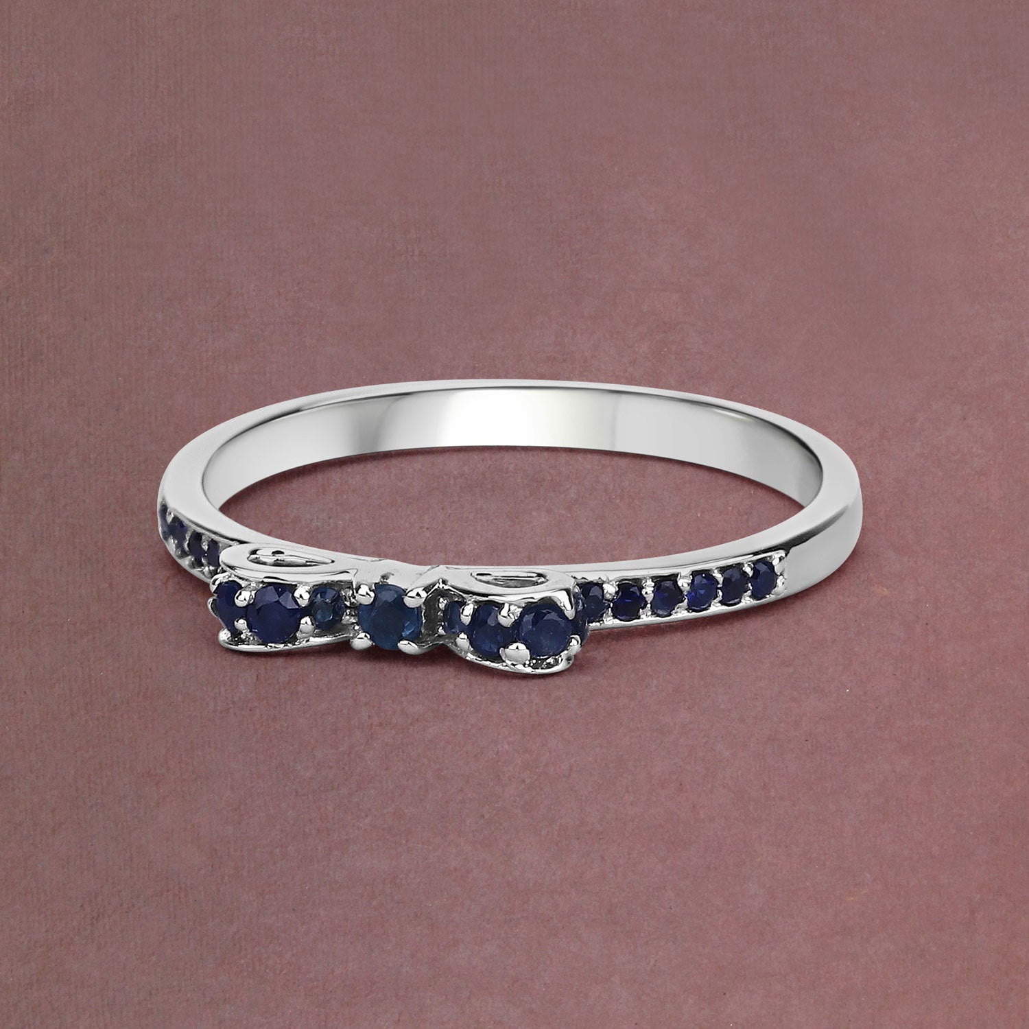 0.31 Carat Genuine Blue Sapphire 14K White Gold Ring  DestGlow