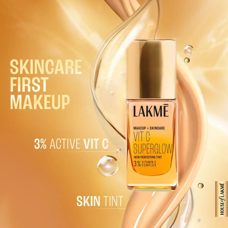 Lakme Vitamin C Superglow Skin Perfecting Tint with 3% Vit C - Cool Ivory
