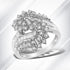 10K White Gold 1/2 Cttw Round and Baguette-Cut "S" Shaped Bypass Cocktail Ring (I-J Color, I1-I2 Clarity) - Size 7 by Bids.com