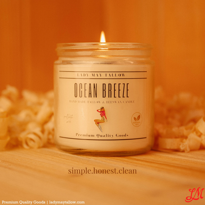 Lady May Tallow "Classic" Tallow &amp; Beeswax Candle 16oz | 7 Natural Scents | Non-Toxic Clean Burning by Lady May Tallow